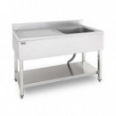 Fregadero Industrial Chef Pro CF0142 con Cubeta Derecha y Estante (140x70x85 cm)