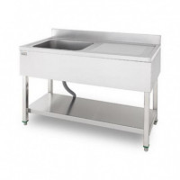 Fregadero Industrial Chef Pro CF0141 con Cubeta Izquierda y Estante (140x70x85 cm)