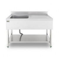 Fregadero Industrial Chef Pro CF0141 con Cubeta Izquierda y Estante (140x70x85 cm)