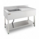 Fregadero Industrial Chef Pro CF0141 con Cubeta Izquierda y Estante (140x70x85 cm)