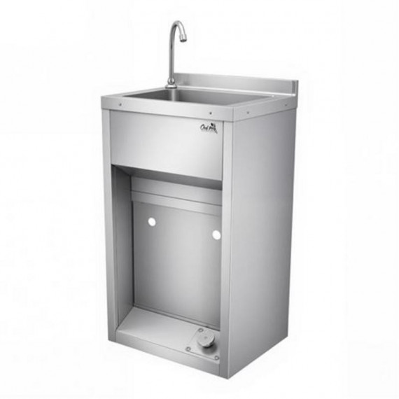 Lavamanos Industrial de Acero Inoxidable con Grifo de Pie y Dispensador Chef Pro CF0145