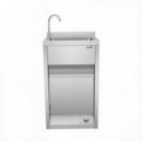 Lavamanos Industrial de Acero Inoxidable con Grifo de Pie y Dispensador Chef Pro CF0145