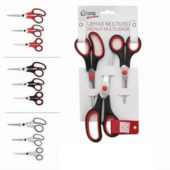 Paquete de 3 Tijeras Multiusos Urban Living con Agarre Ergonómico
