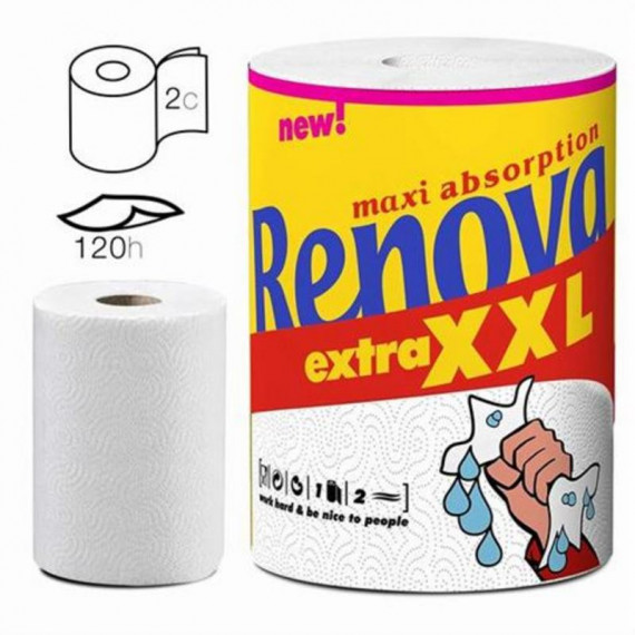 Rollo de Papel de Cocina Absorbente Maxi XXL Renova