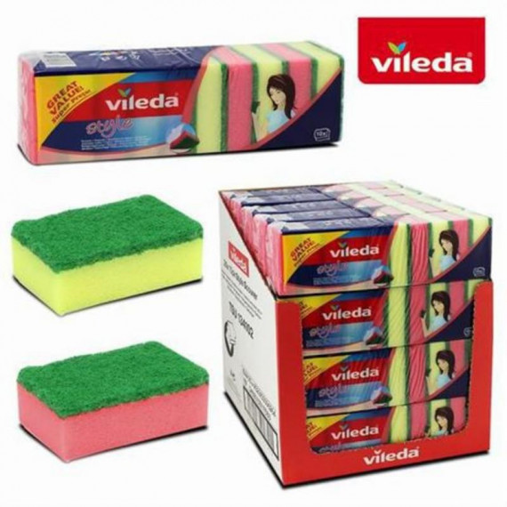 Set de 10 Esponjas Estropajo Vileda Style Anti-Rayaduras