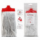 Fregona de Algodón Urban Living Roja y Blanca 250 Gramos