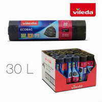 Pack de 15 Bolsas de Basura VILEDA Ecobag con Autocierre, 30 Litros