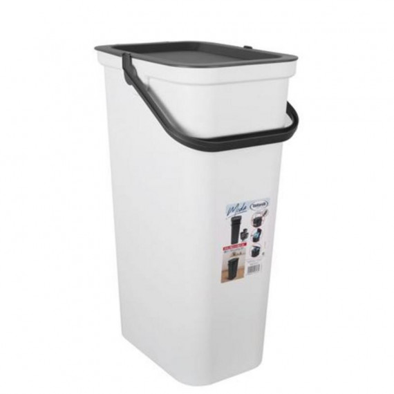 Papelera con Asa Tontarelli Moda Blanca 38 Litros