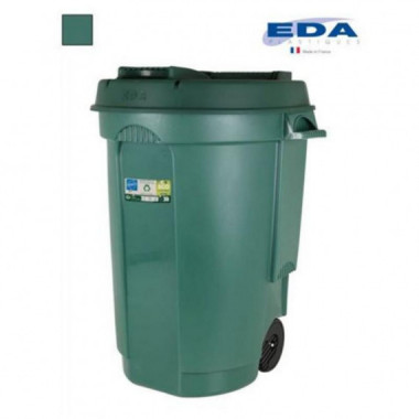 Cubo Papelera con Ruedas EDA de 110 Litros, Color Verde