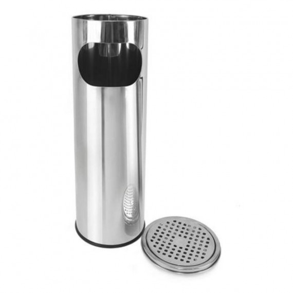 Papelera con Cenicero de Acero Inoxidable Confortime 59 cm