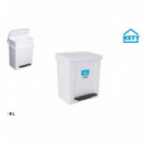 Papelera con Pedal y Cubeta Interior 8 Litros Blanca
