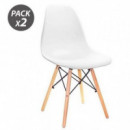 Pack de 2 Sillas de Comedor Muvip Design D100 Blancas