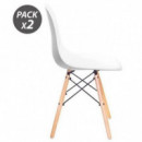 Pack de 2 Sillas de Comedor Muvip Design D100 Blancas