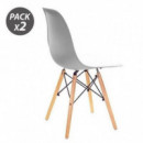 Pack de 2 Sillas de Comedor Muvip Design D100 Blancas