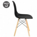 Pack de 2 Sillas de Diseño D100 Negras Muvip