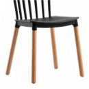 Pack 2 Sillas Muvip Design D800 Negras para Comedor o Cocina