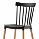 Pack 2 Sillas Muvip Design D800 Negras para Comedor o Cocina