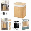 Cesta de Ropa de Bambú con Tapa - 40x30x50 cm