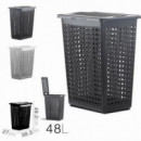 Cesta para Ropa Rectangular con Tapa Boho de 48 Litros