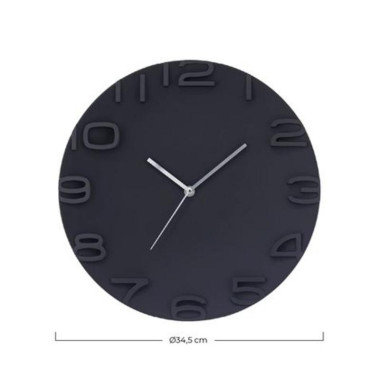 Reloj de Pared Moderno 3D Negro de 34.5 cm