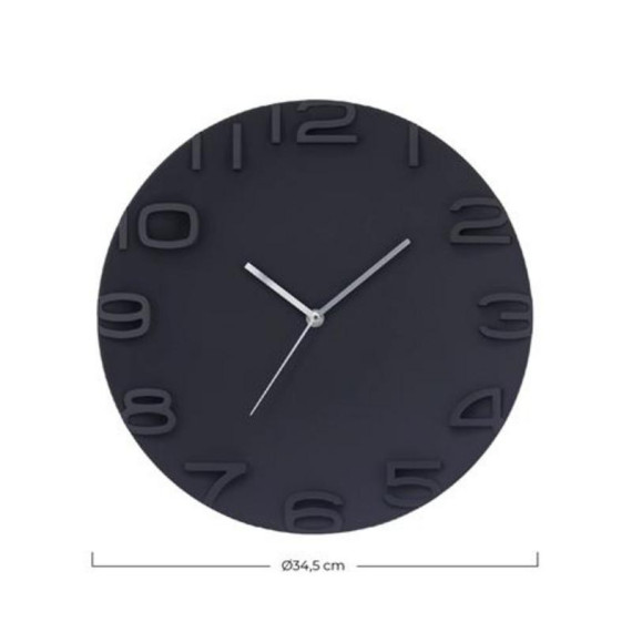 Reloj de Pared Moderno 3D Negro de 34.5 cm