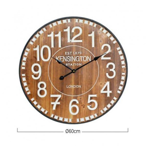 Reloj de Pared Vintage de Madera Oscura 60cm