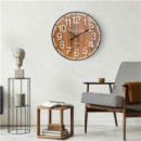 Reloj de Pared Vintage de Madera Oscura 60cm