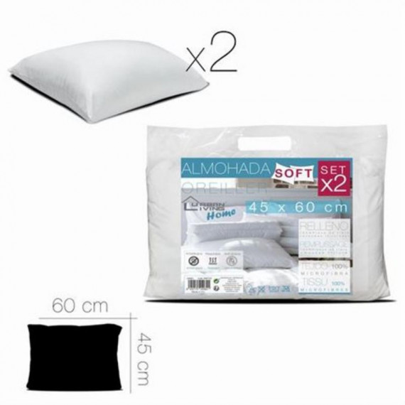 Set 2 Almohadas Soft de Microfibra Urban Living 45x60cm