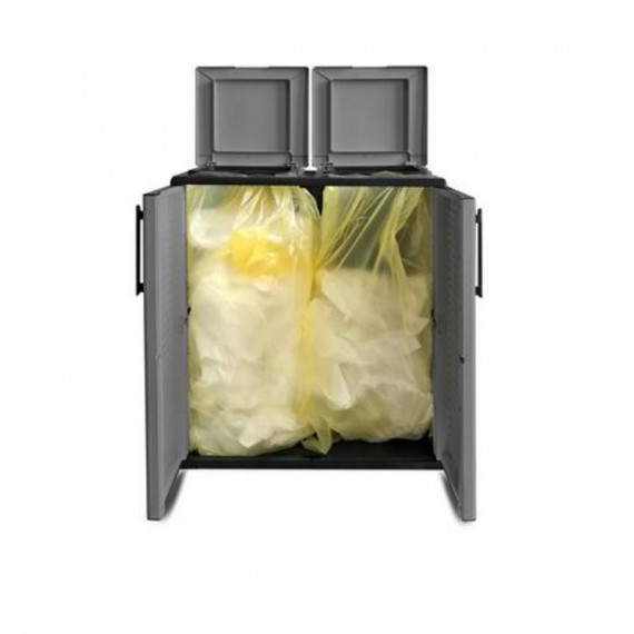 Armario Bajo Artplast con Doble Tapa para Reciclaje 680x370x840mm