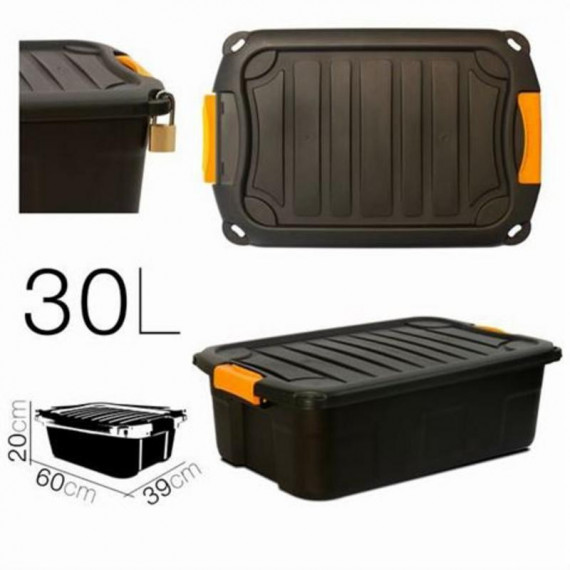 Caja de Almacenaje Parabox Negra 60x39x20cm de 30 Litros