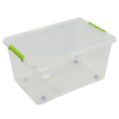Caja Organizadora Artplast Transparente con Ruedas y Cierres (58.5 x 39 x 30 cm)