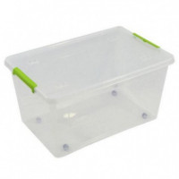 Caja Organizadora Artplast Transparente con Ruedas y Cierres (58.5 x 39 x 30 cm)