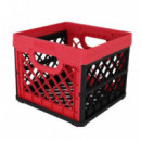 Caja Plegable Tontarelli de 25 Litros, Roja con Detalles Negros