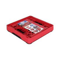 Caja Plegable Tontarelli de 25 Litros, Roja con Detalles Negros