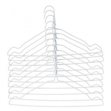 Set de 10 Perchas Met&aacute;licas Blancas EDM Antideslizantes