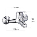 Monomando de Bañera Empotrado EDM Cromado de Acero Inoxidable