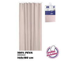 Cortina de Baño Hbs 140x180 Beige 100% PEVA con Anillas