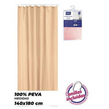 Cortina de Ba&ntilde;o HBS 140x180 cm Naranja 100% PEVA