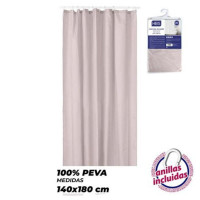 Cortina de Baño HBS Rosa 140x180 cm de PEVA con Anillas Incluidas