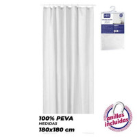 Cortina de Baño HBS Blanca 180x180 cm 100% PEVA
