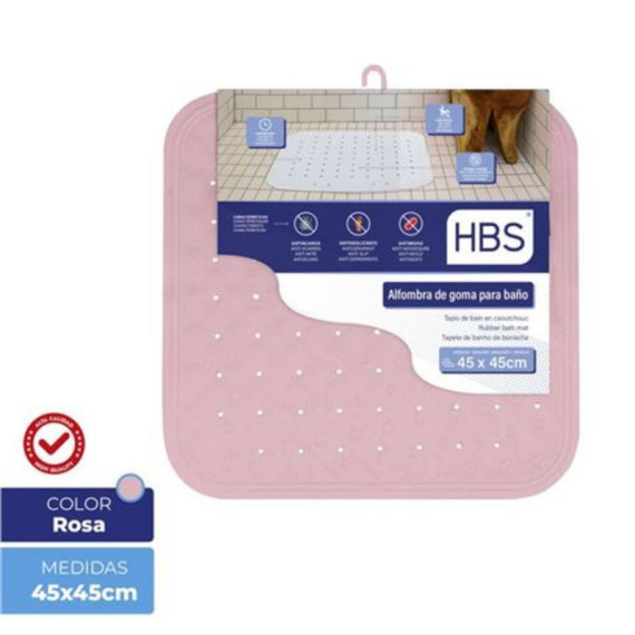 Alfombra de Goma Natural Rosa HBS 45x45cm