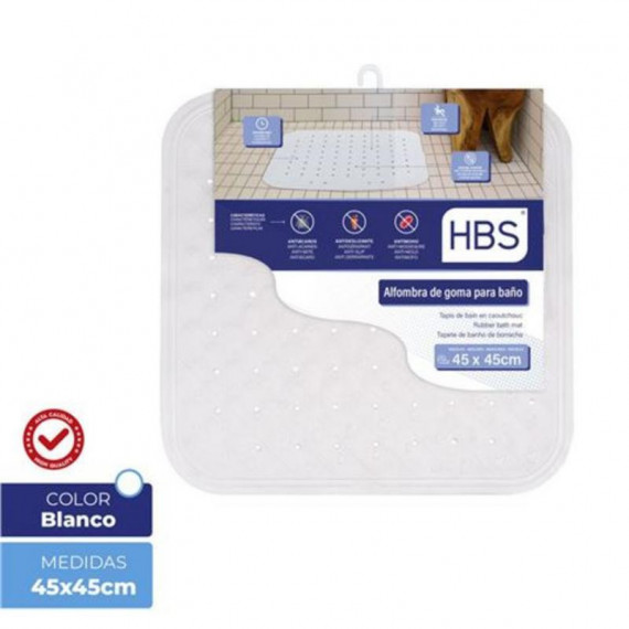 Alfombra de Goma Natural HBS Blanca - 45x45 cm, 450g