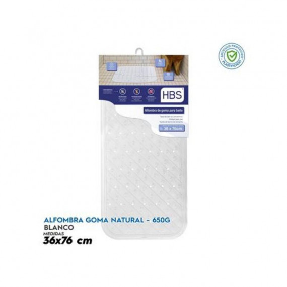Alfombra de Goma Natural HBS - 650g, Blanco Antideslizante