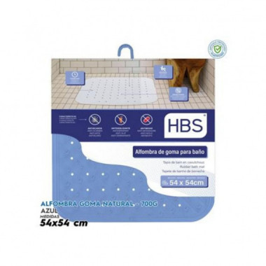 Alfombra de Goma Natural HBS - Antideslizante, 700g Azul (54x54cm)