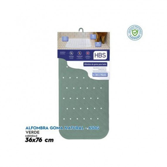 Alfombra de Goma Natural HBS 650g Verde (36x76cm)