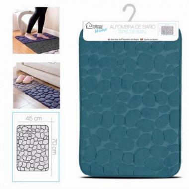 Alfombra de Ba&ntilde;o Urban Living Dise&ntilde;o Piedra Azul 45x70 cm