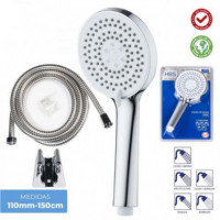 Conjunto de Ducha HBS Dom Cromado con 5 Funciones y Manguera de 150cm
