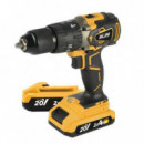 Taladro Percutor Blim Power Tools Sin Escobillas 20V con 2 Baterías de 2 Ah