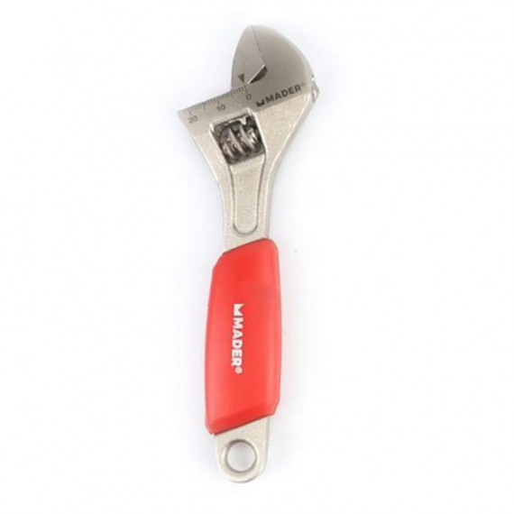 Llave Inglesa Ajustable Mader de 150mm (6") con Mango Recubierto Rojo