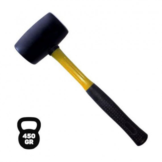 Mazo de Goma Negro 450 Gramos con Mango de Fibra Blim Power Tools